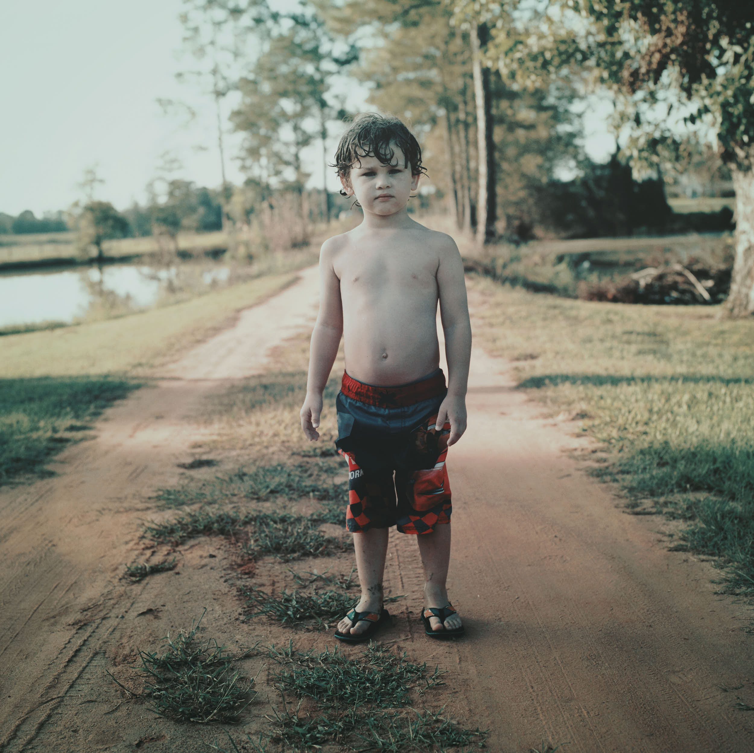 Townes, on the path between Aunt Dianne