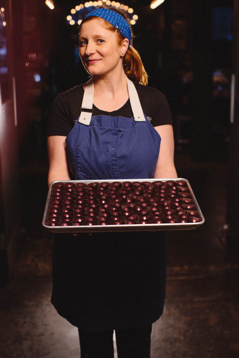 Nicole Evans Groth at Videri Chocolate Factory.